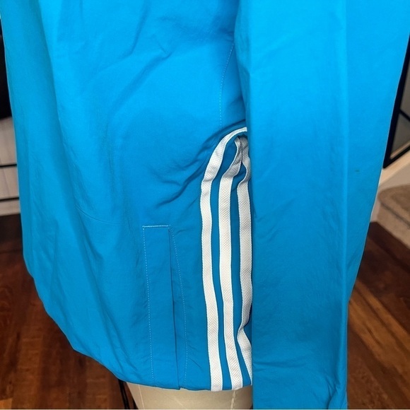 Adidas Wind Pullover Jacket Gender Neutral Teal Blue V Neck EUC - Picture 6 of 14